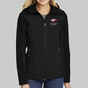 L335.afb - Ladies Hooded Core Soft Shell Jacket: BAND DECORATION